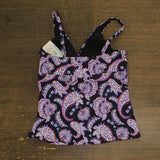 Swim Solutions Swim Bikini Paisley-Print Tankini Top Dancing Paisley Black 16