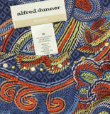 Alfred Dunner Stitched Pleated Neck Paisley Floral Top 16254WS Blue Multi 1X
