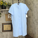 Miss Elaine Womens Embroidered Short Sleeve Robe Nightgown 859834 French Blue L