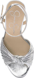 Jessica Simpson Womens Immie Platform Sandal with Ankle Strap Silver Gray 7.5M