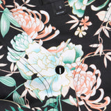 Miss Elaine Womens Short-Sleeve Floral Snap Front Nightgown Seaside Black S
