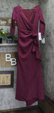 XSCAPE Womens Pleated Ruffled Gown 4452X Wine Red 6