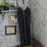 INC International Concepts Womens Satin Bow Nightgown 100189297MS Black M