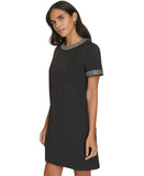 Calvin Klein Womens Embellished Short-Sleeve A Line Dress CD4M2EA5 Black 16