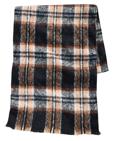 On 34th Womens Brushed Plaid Blanket Wrap Fuzzy MO9742505 Black Neutral