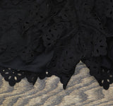 American Rag Laser-Cut Faux-Suede Ruffled Eyelet Cropped Shorts Classic Black S