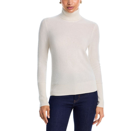 Aqua Womens Pullover Cashmere Turtleneck Sweater V11026 Ivory Off White 2XL