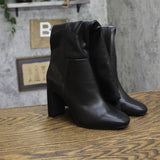 Madden Girl Womens Faux Leather Knee High Block Heel Wise Boot Black Paris 6M