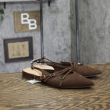 A New Day Twiggy Multi Buckle Mini Heel Flats 94303760 Brown 8.5M
