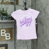Next Level Kids Girls Glitter Paul Menard Nascar 27 Graphic T-Shirt Tee