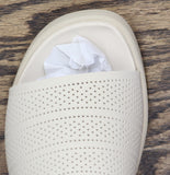 Clarks Drift Twist Wedge Slide Sandals 26181604 Cream Off White 8M