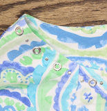Alfred Dunner Grommet Neck Paisley Short Sleeve Knit Blouse Blue Multi 1X