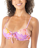 Roxy Ruched Floral Bikini Top with Tie Front 19810862714 Lilac Purple Multi L