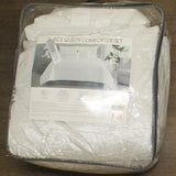 Hallmart Selina 9-Piece Comforter Bedding Set 95747 White / Silver Stripe Queen