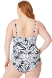 Bleu Rod Beattie Bandeau Over The Shoulder One Piece Swimsuit Black / White 22W