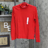 Croft & Barrow Womens Essential Long-Sleeve Mockneck Top WC10K237RS Cherry Red S