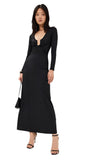 Bardot Women's Remy Embellished Plunge Neck Maxi Knit Dress 59475DB Black 10