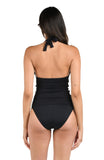 La Blanca Womens Standard Island Goddess Halter Tankini Swim Top LB0IG84 Black 6