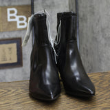 A New Day Womens Sienna Low Shaft Heeled Boots 94637414 Black / Gold 7M