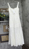 Aqua Soutache Cord Lace Drop Waist Maxi Dress IDM12229 Ivory Off White XS