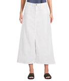 Eileen Fisher Womens Maxi Full Length Straight Skirt A-Line Denim White L