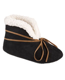 Isotoner Recycled Rory Bootie Slippers with Faux Fur Lining Black XL (9.5-10.5)