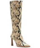 Vince Camuto Snakeskin PESLNA Stiletto Fashion Boot Desert Python Brown 6.5M