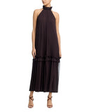Aqua Womens Woven Lined Halter Maxi Dress IDO14210 Brown XS