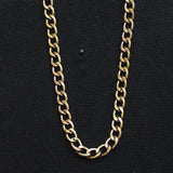 Fashion Heavy Curb Cuban Chain Link Necklace Matte Gold 16" + 3"