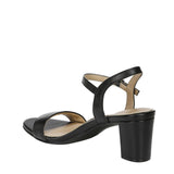 Naturalizer Bristol Ankle Strap Chunky Block Heel Dress Sandal Black Smooth 9