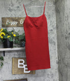 A New Day Womens Crepe Slip Mini Dress Spaghetti 94434620 Red M