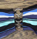 Michael Michael Kors Womens Ring Accent Bandeau Bikini Top Black Blue Multi L