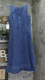 1. State Scoop-Neck Sleeveless Denim Fit & Flare Midi Dress Blue Quartz S
