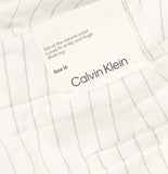 Calvin Klein Womens Pinstriped Belted Pleated Linen Blend Pants Khaki White 16