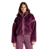 Joylab Fuzzy Faux Fur PU Trim Zip Jacket 94747913 Purple XL