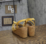 Style & Co. Womens Arloo Strappy Elastic Wedge Sandals Daffodil Yellow 11M