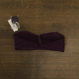 DKNY Shirred U-Wire Bandeau Bikini Top DIMTS403 Port Purple L