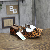 A New Day Tasmin Velvet Flats with Crisscross Buckle Leopard Brown Multi 9.5M