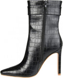 Journee Collection Elanie Tru Comfort Foam Zip Block Heel Booties Black 9.5M