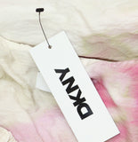 DKNY Womens Floral-Print V-Neck Cap-Sleeve Top May Watercolor Pink Multi M