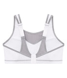Glamorise Womens No-Bounce Camisole Elite Sports Wirefree Bra White / Gray 50D