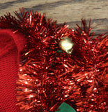 33 Degrees Tinsel Garland Holiday Bells Front Tie Cardigan Red S