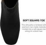 Journee Collection Sarah Bootie with Soft Square Toe Black Animal Print 8.5M