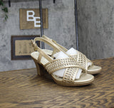 Easy Street Womens Sol Heeled Sandal Heels SOL Champagne Gold 8.5W