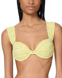 Kate Spade Womens Check Underwire Bikini Swim Top Nappa Cabbage Green Multi M