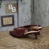 A New Day Samantha Slingback Kitten Heels 94462862 Burgundy Red 6.5M