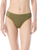 Carmen Marc Valvo Womens Crochet Swim Bottom C21967 Green S