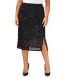 Vince Camuto Womens Plus Sequined Side Slit Midi Skirt 92522815