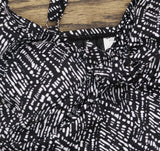 Swim Solutions Womens Abstract Bow Swimdress One Piece Swim Black / White 10