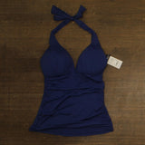 Lauren Ralph Lauren Beach Club Solid Halter Tankini Top Sapphire Blue 6